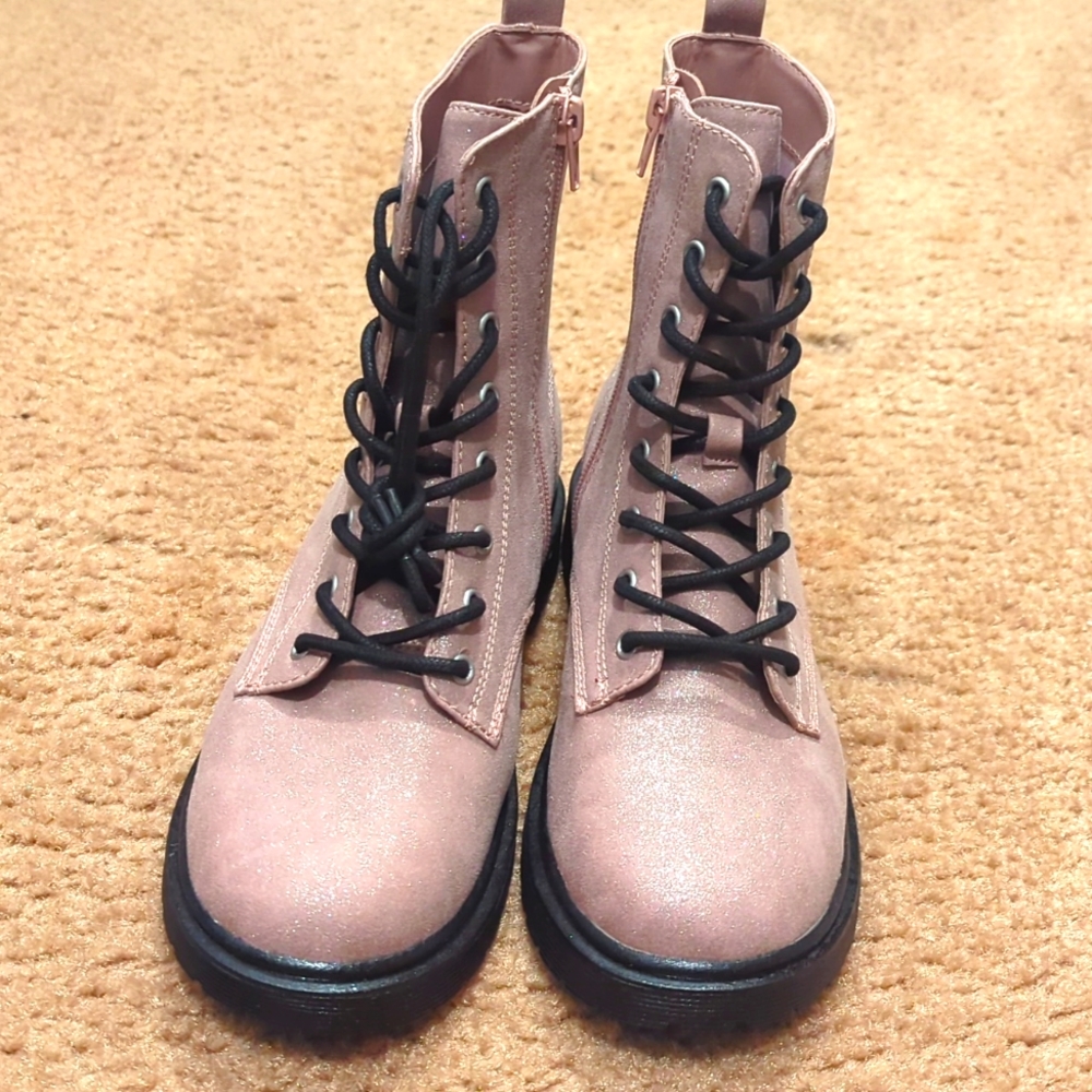 Women's pink combat boots size 5